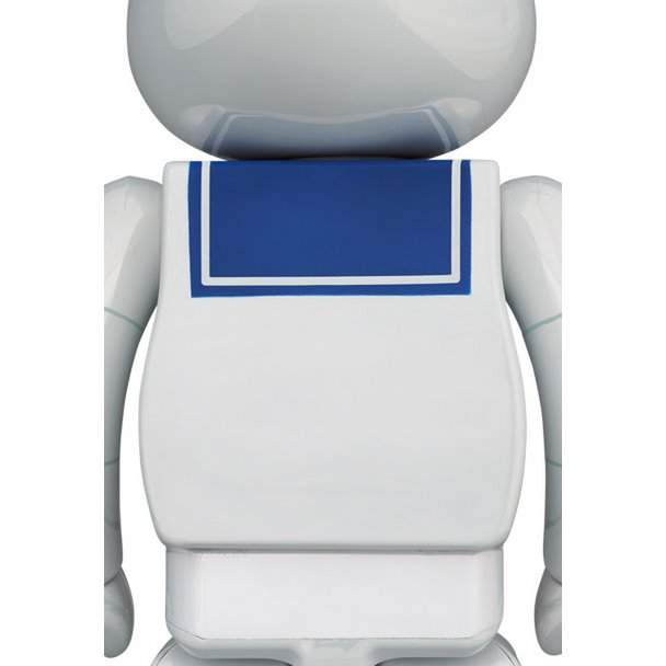 400% & 100%  Bearbrick sæt - Stay Puft Marshmallow Man (White Chrome)