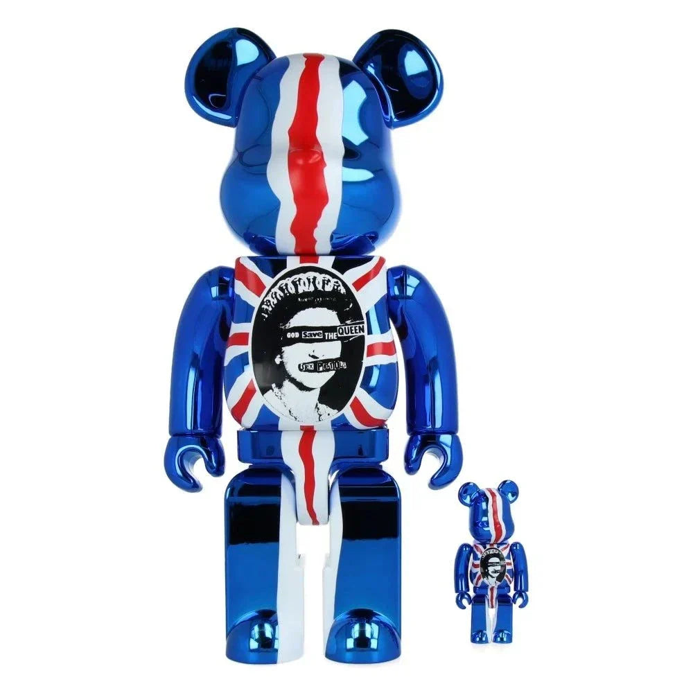 400% & 100% Bearbrick set - Sex Pistols - God Save the Queen (Chrome E