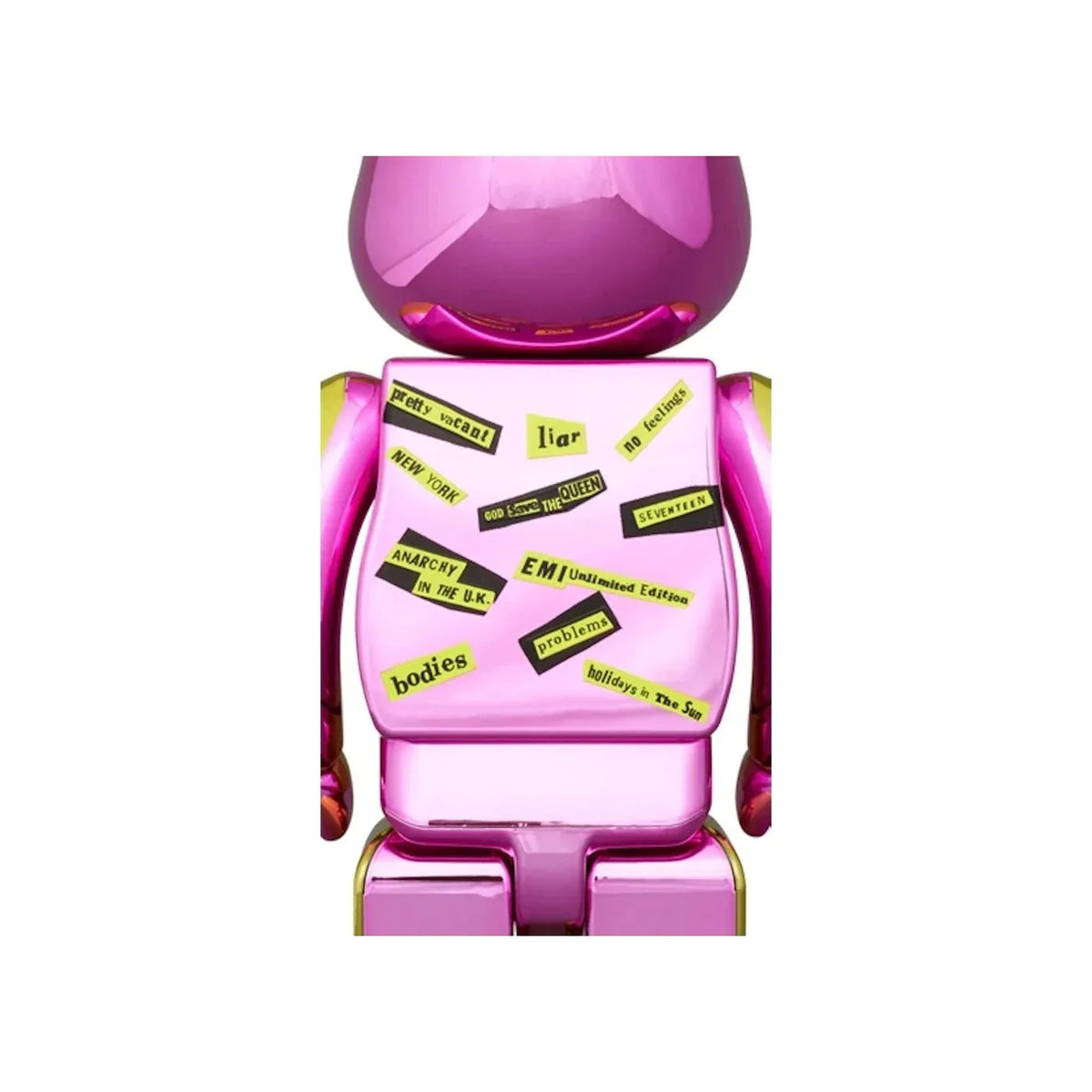 400% + 100% Bearbrick set - Sex Pistols - Never Mind the Bollocks (Chrome Edition)-Medicom Toy-Bearbrick