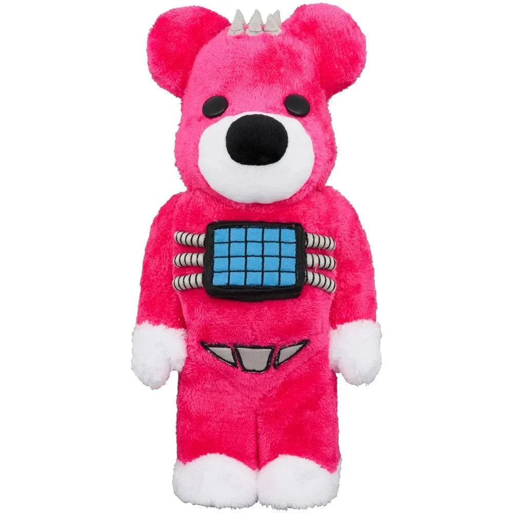 400% Bearbrick Psychobear Costume Version by HIDE in pink fuzzy outfit.
