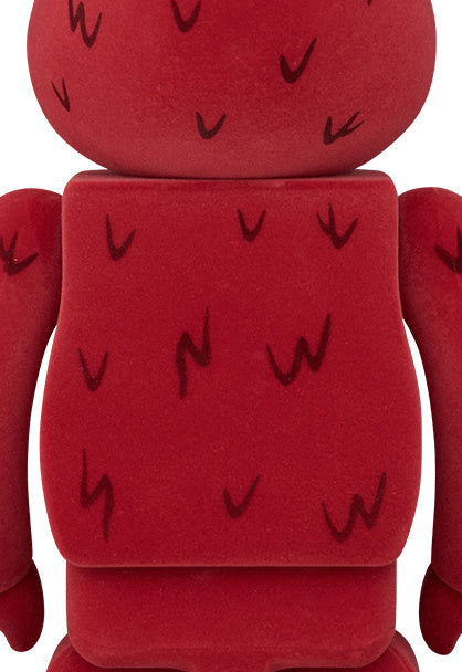 400% & 100% Bearbrick Set - Elmo (Geflockt)