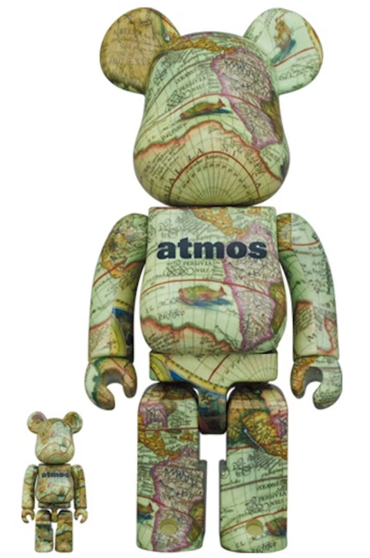 400% & 100% Bearbrick Set – Atmos – Aged Map