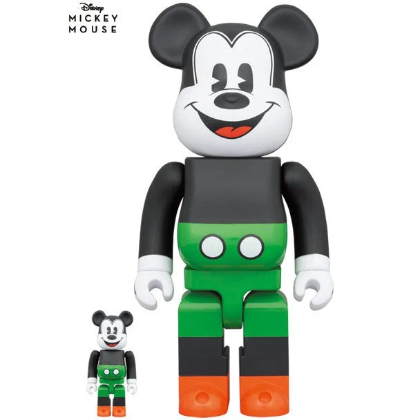 400% & 100% Bearbrick sæt - Mickey Mouse (1930's Poster)