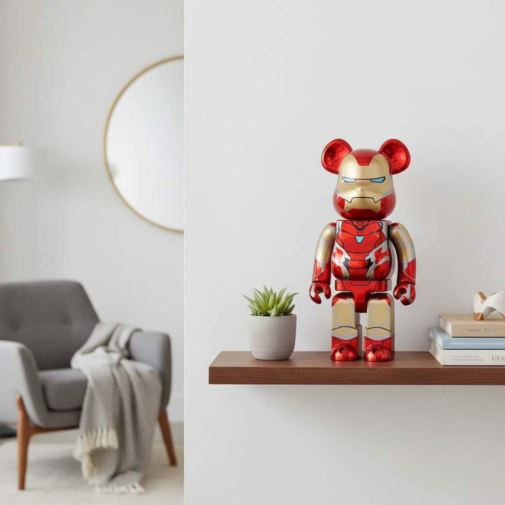 400% & 100% Bearbrick - Iron Man - Mark 85 Chrome ed. (BWWT3)-Medicom Toy-Bearbrick