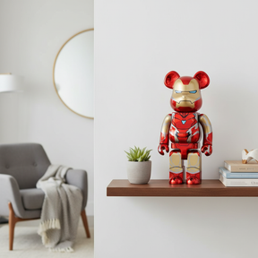 400% & 100% Bearbrick - Iron Man - Mark 85 Chrome ed. (BWWT3)-Medicom Toy-Bearbrick