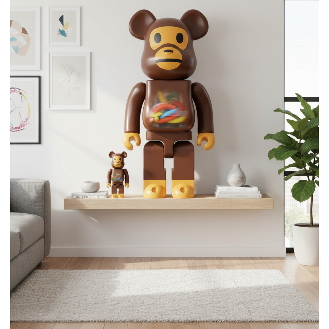 400% & 100% Bearbrick sæt - Baby Milo and Banana by BAPE-Medicom Toy-Bearbrick