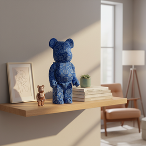 400% + 100% Bearbrick sæt - CLOT x Nike - Royal University (Blue Silk)-Medicom Toy-Bearbrick