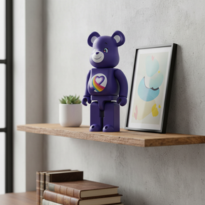400% & 100% Bearbrick Sæt - Rainbow Heart Bear (Care Bears)-Medicom Toy-Bearbrick