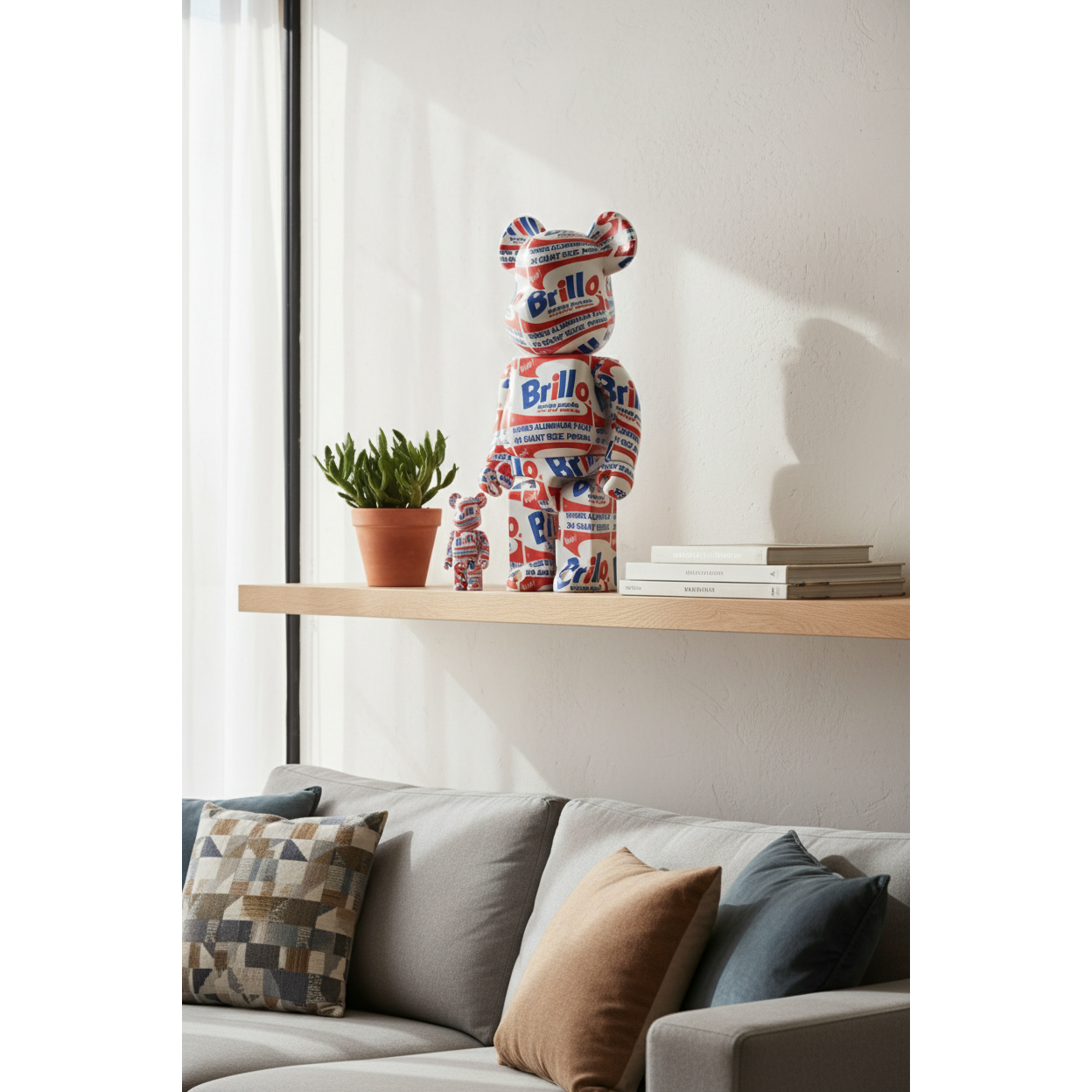 400% & 100% Bearbrick sæt - Andy Warhol (Brillo)-Medicom Toy-Bearbrick