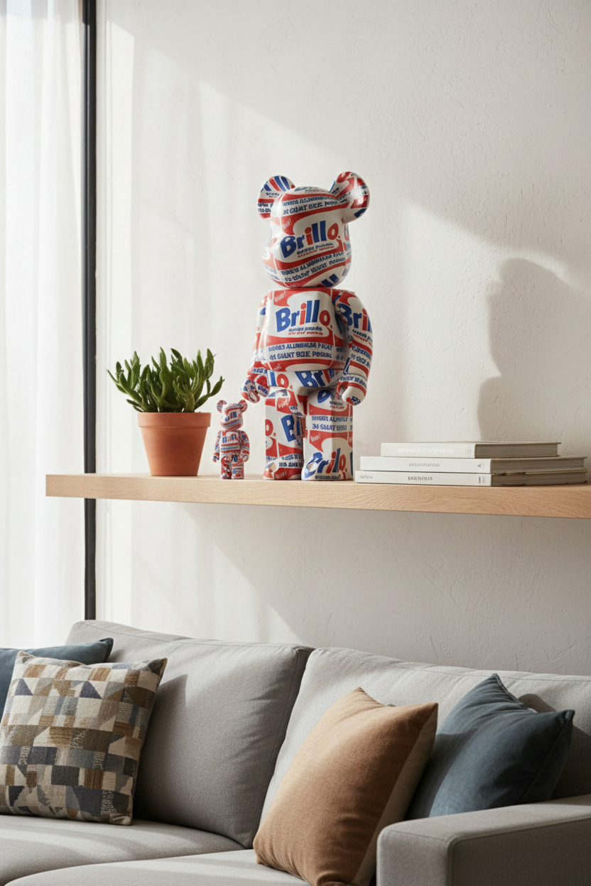 400% & 100% Bearbrick sæt - Andy Warhol (Brillo)-Medicom Toy-Bearbrick