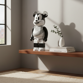 400% & 100% Bearbrick sæt - Mickey Mouse (Hat and Poncho)-Medicom Toy-Bearbrick