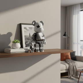 400% & 100% Bearbrick sæt - KISS Star Child (Chrome ed.)-Medicom Toy-Bearbrick
