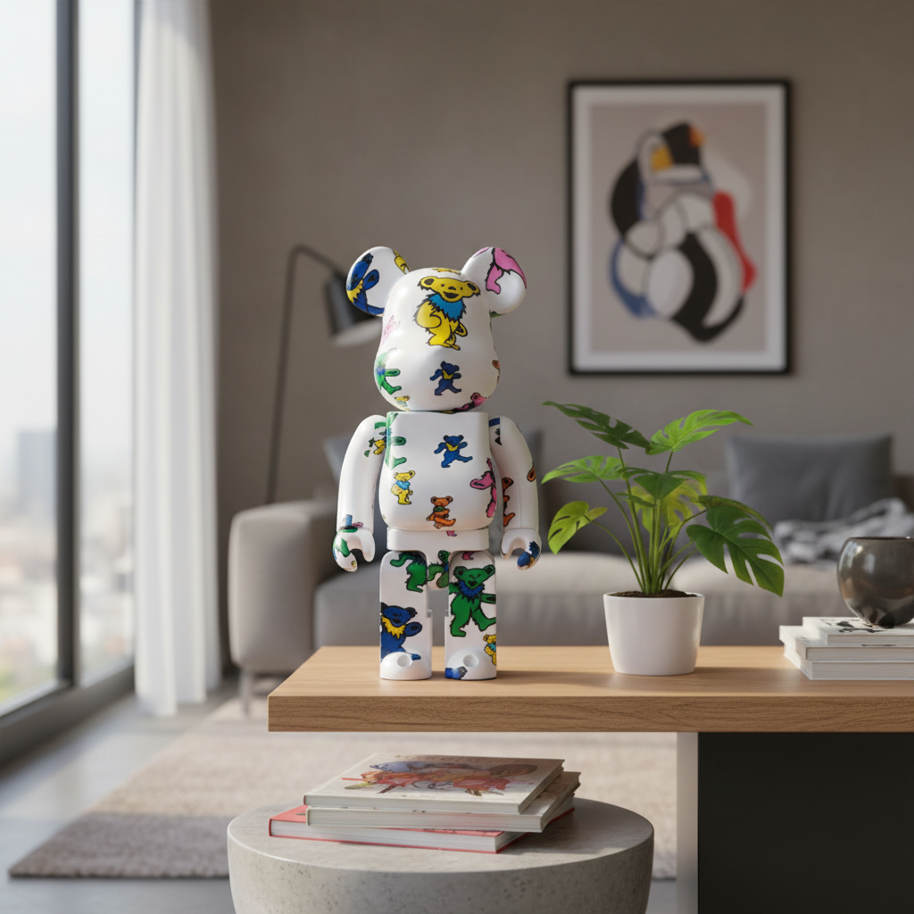 400% & 100% Bearbrick sæt - Grateful Dead (Dancing Bears Pattern)-Medicom Toy-Bearbrick