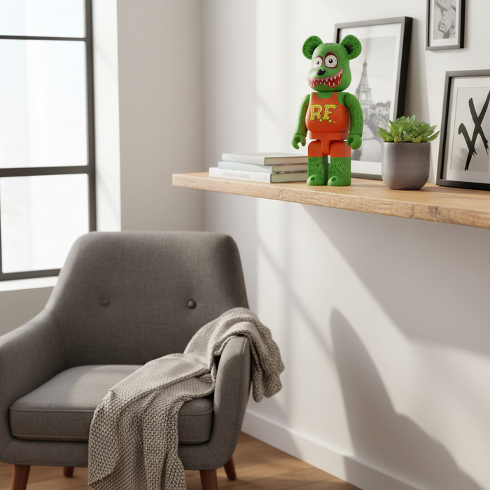 400% & 100% Bearbrick sæt - Rat Fink by Ed "Big Daddy" Roth-Medicom Toy-Bearbrick