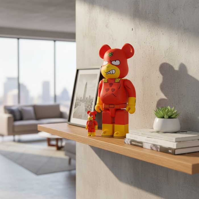400% & 100%  Bearbrick sæt - Radioactive Man (The Simpsons)
