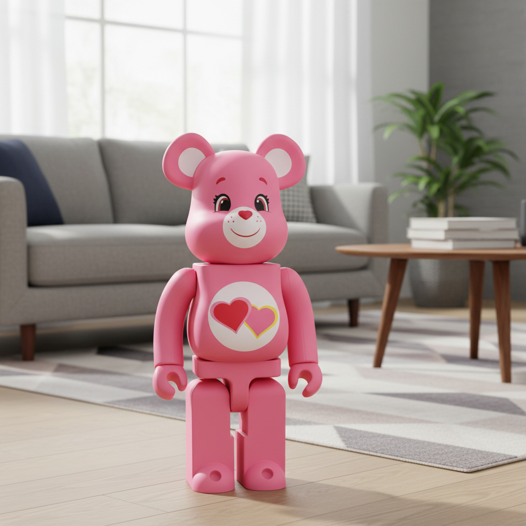 1000% Bearbrick - Love-a-Lot Bear (Care Bears)-Medicom Toy-Bearbrick