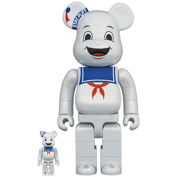 400% & 100% Bearbrick sæt - Stay Puft Marshmallow Man (White Chrome) Default Title