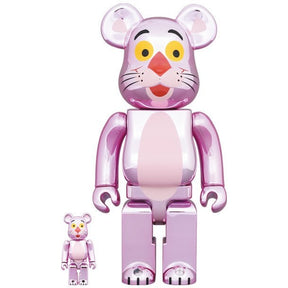 400% & 100% Bearbrick sæt - Pink Panther (Chrome ed.)