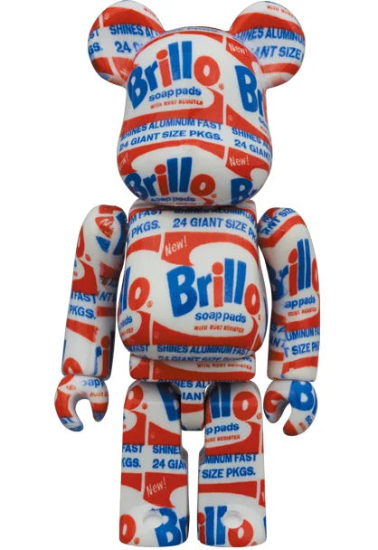 400% & 100% Bearbrick sæt - Andy Warhol (Brillo)