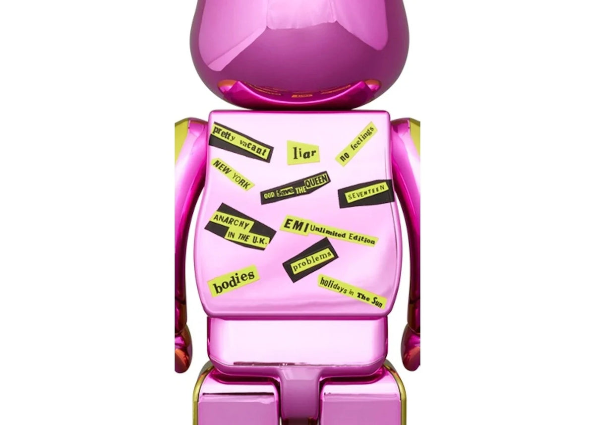 400% + 100% Bearbrick set - Sex Pistols - Never Mind the Bollocks (Chrome Edition)-Medicom Toy-Bearbrick