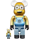 400% + 100% Bearbrick Set - Minion BOB (Chrome)