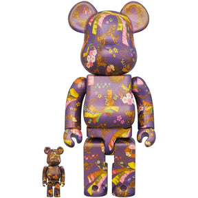 400% & 100% Bearbrick - Chiyogami II (Purple)