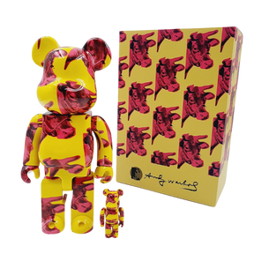 400% & 100% Bearbrick sæt - Andy Warhol (Cow Wallpaper)