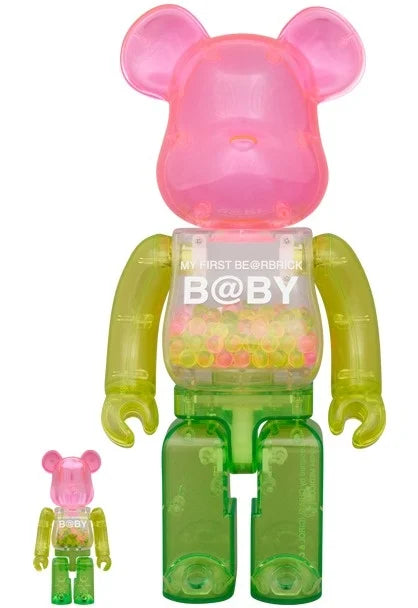 400% & 100% Bearbrick sæt - My First Bearbrick Baby (1st Color Clear)