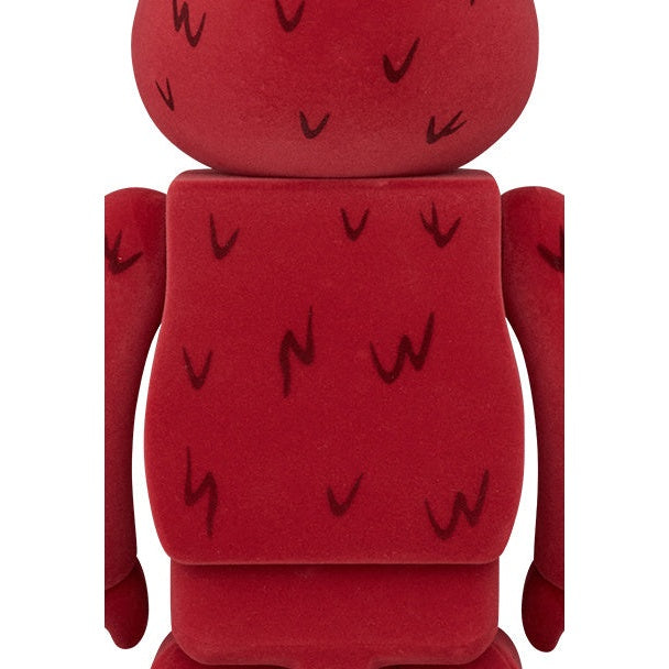 400% & 100% Bearbrick Set - Elmo (Geflockt)