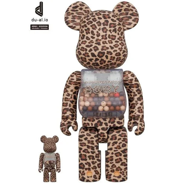 400% & 100% Bearbrick set - My First Bearbrick Baby (Leopard)-Medicom Toy-Bearbrick