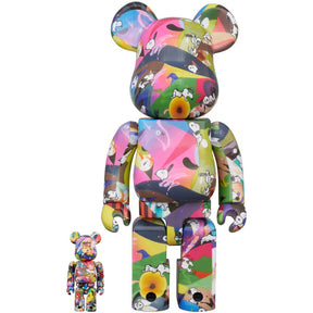 400% & 100% Bearbrick sæt - Tomokazu Matsuyama - Peanuts-Medicom Toy-Bearbrick